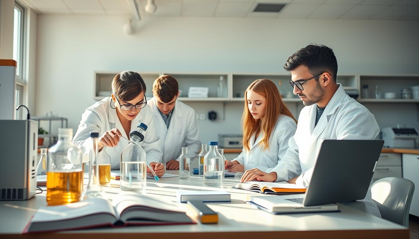 Students collaborating in study space